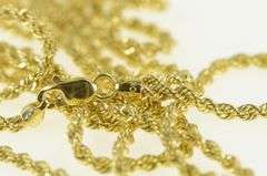 10K Yellow Gold 2.1mm Vintage Woven Rope Chain Link Necklace