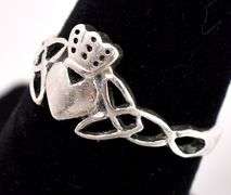 Heart and Trinty Knot Ring in Sterling Silver