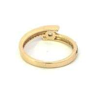 18K Yellow Gold Unique Diamond Vintage Bypass Promise Ring