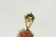 10K Yellow Gold Oval Goldstone Cabochon CZ Vintage Pendant