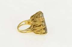 14K Yellow Gold Smoky Quartz Calla Lily Floral Cocktail Ring