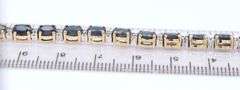 Attractive Yellow Gold Oval Blue Sapphire and Diamond accent Bracelet