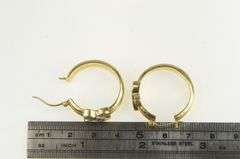 14K Yellow Gold Diamond X 25.5mm Statement Hoop Earrings