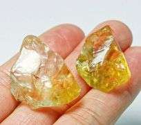 Stunning 70ct uncut golden Citrine pair