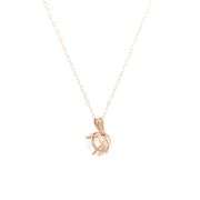 14K Yellow Gold Round CZ Solitaire Vintage Simple Classic Pendant