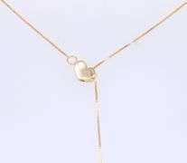 Simple Yellow Gold Box Chain with Heart adjustable Clasp