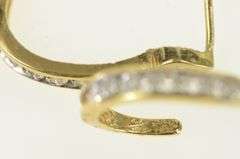 14K Yellow Gold 0.21 Ctw Diamond Curved Bar Semi Hoop Earrings