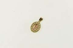 14K Yellow Gold Virgin Mother Mary Jesus Christ CZ Halo Charm/Pendant