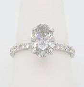 2.01CTW Hidden Halo Oval Diamond Engagement Ring