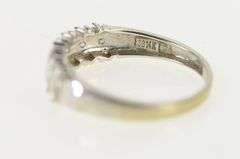 14K White Gold Diamond Slanted Stripe Statement Band Ring