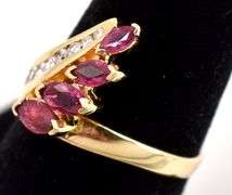 Exquisite Ruby and Diamond Ring in 14K Yellow Gold
