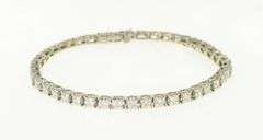 14K White Gold 4.20 Ctw Round Brilliant Diamond Tennis Bracelet