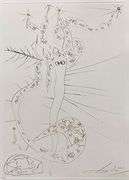 Rare Salvador Dali Hand Signed Original Dry Point Etching Circa 1969