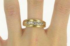 14K Yellow Gold 0.53 Ctw Men's Diamond Vintage Wedding Band Ring