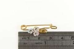 14K Yellow Gold Victorian Enamel Flower Daisy Bouquet Bar Pin/Brooch
