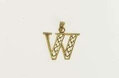 10K Yellow Gold W Filigree Letter Monogram Name Initial Pendant