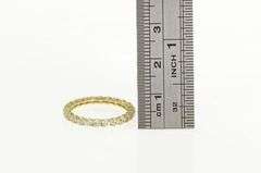 14K Yellow Gold Cubic Zirconia Eternity Wedding Stackable Band Ring