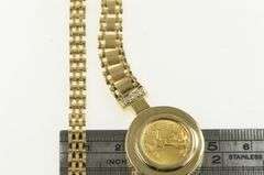 14K Yellow Gold 1995 1/10th Oz Gold Eagle Square Chain Necklace