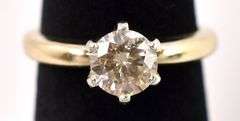 Firey 14K Yellow Gold Approx. 1.00CTw Solitaire Diamond Ring