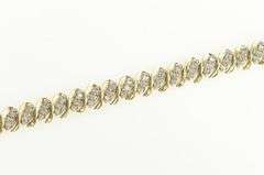 10K Yellow Gold 1.75 Ctw Diamond Vintage Bar Tennis Bracelet