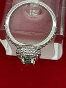 CERTIFIED BRAND NEW 14K WHITE GOLD DIAMOND AND EMERALD RING