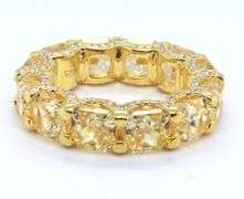 Yellow Cubic Zirconia Sterling Silver Band