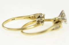 14K Yellow Gold 0.68 Ctw Marquise Diamond Engagement Set Ring