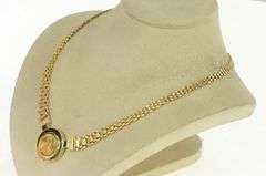 14K Yellow Gold 1995 1/10th Oz Gold Eagle Square Chain Necklace