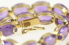 14K Yellow Gold Amethyst Vintage Ornate Statement Bracelet
