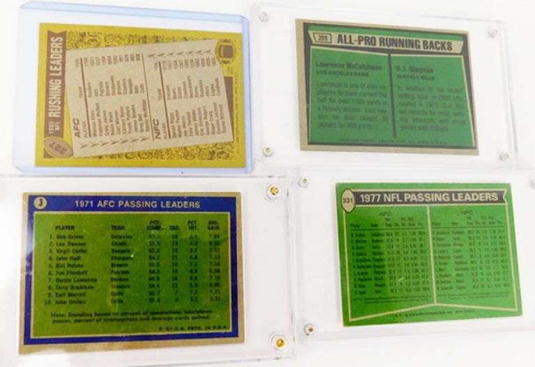 4 Topps Leader and All Pro Football Cards