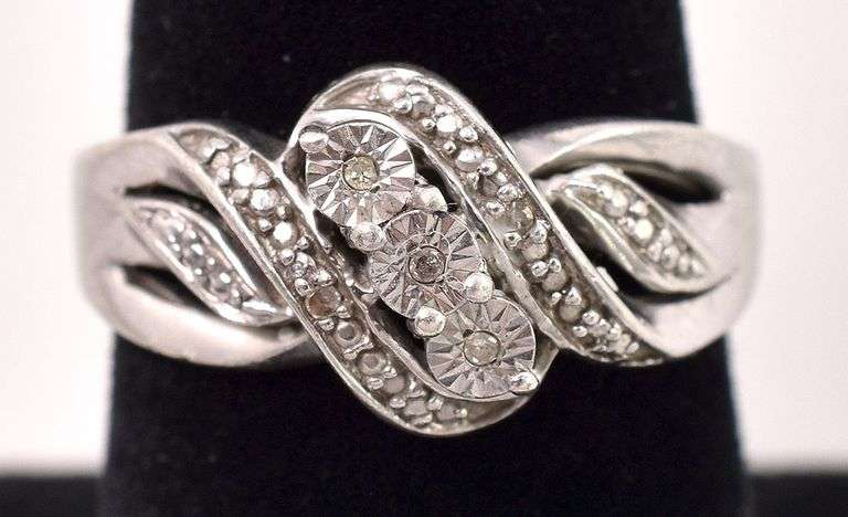Sterling Silver Diamond Ring