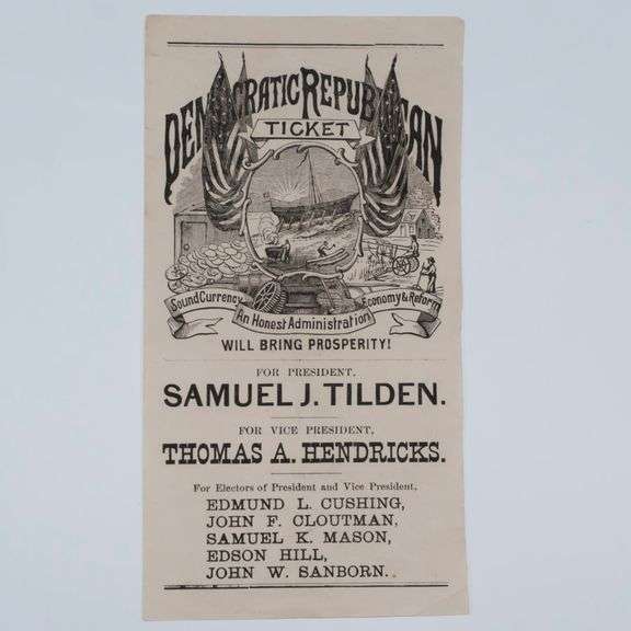 Tilden Hendricks Democratic Ticket