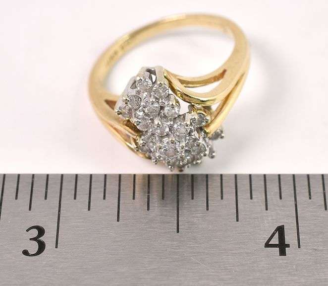 Precious Waterfall Diamond Ring in 14K Yellow Gold