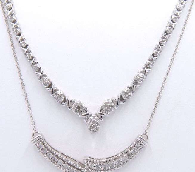 Group Lot of 2 Vintage 925 Sterling Silver Necklaces