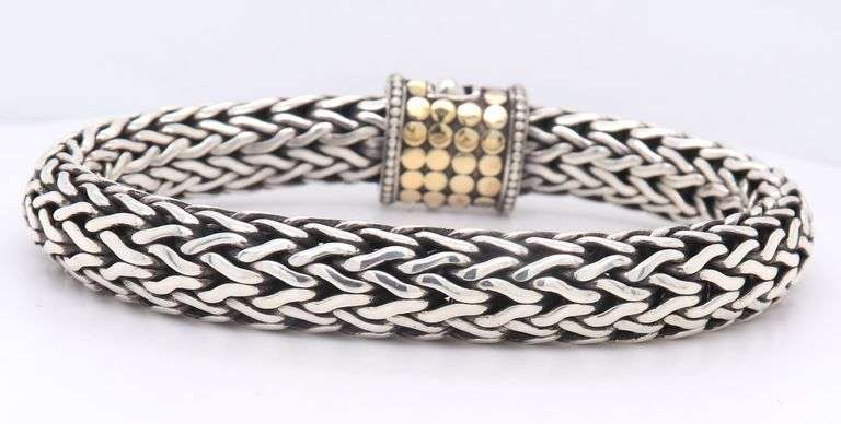 Trendy John Hardy 10mm 2 Tone Bracelet