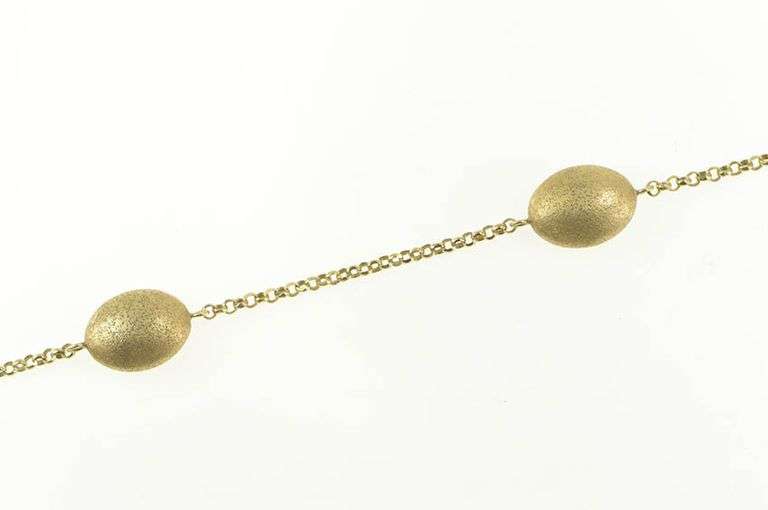 Sterling Silver Charles Garnier Oval Puffy Textured Chain Necklace