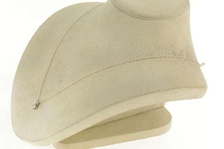 14K White Gold 0.27 Ct Diamond Round Solitaire Classic Pendant