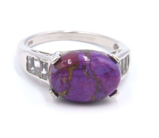 Group Lot of 5 Vintage 925 Sterling Silver Gemstone Rings