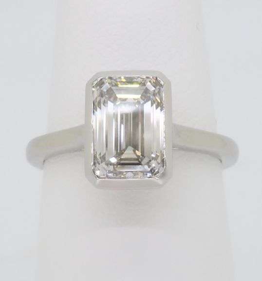 Emerald Cut Diamond in a Bezel Setting