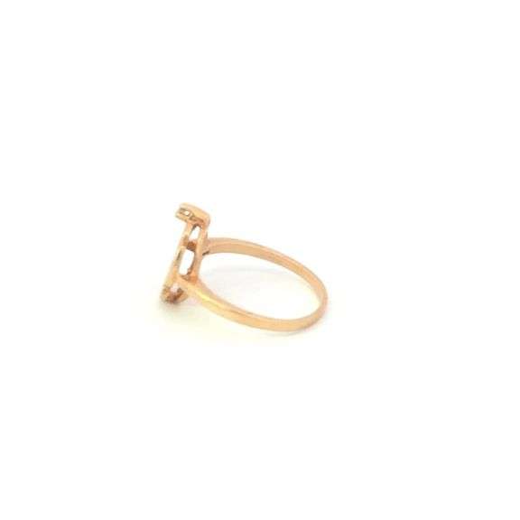 10K Yellow Gold Oval LOVE Groovy 60's Diamond Message Ring