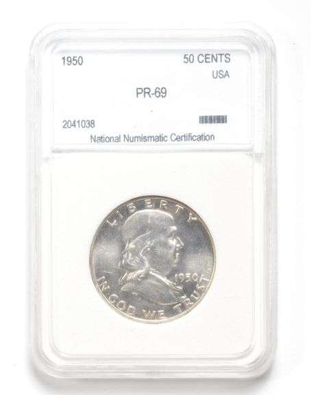 PR69 1950 Franklin Half Dollar - Graded NNC