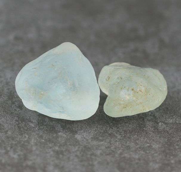 41.89ct uncut light blue Topaz pair