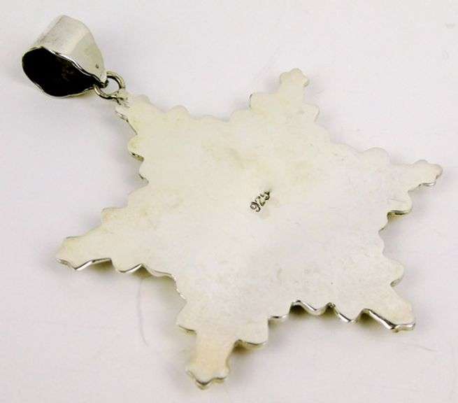 Big Sterling Silver Snowflake Pendant