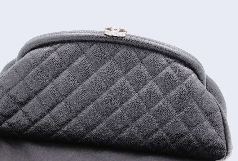 Chanel Timeless Quilted Caviar Clutch Bag