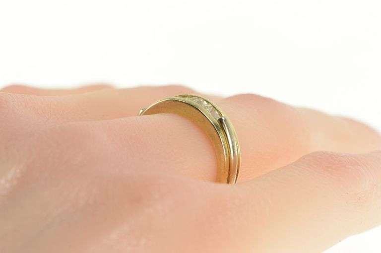 14K Yellow Gold 1.45 Ctw Princess Diamond Channel Band Ring