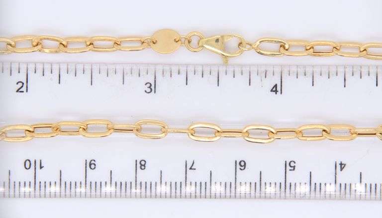 Paper Clip Chain Necklace in 18kt Yellow Gold