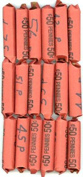 18 Different Rolls of Lincoln Wheat Cent Dates Including Steel Cents