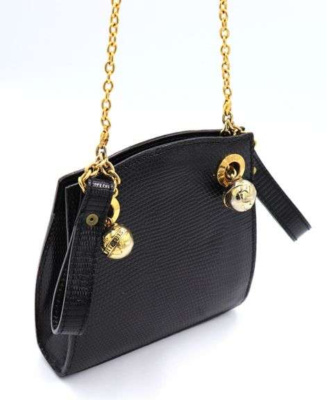 Jean Claude Jitrois Mini Jet Black Croc Leather Bag