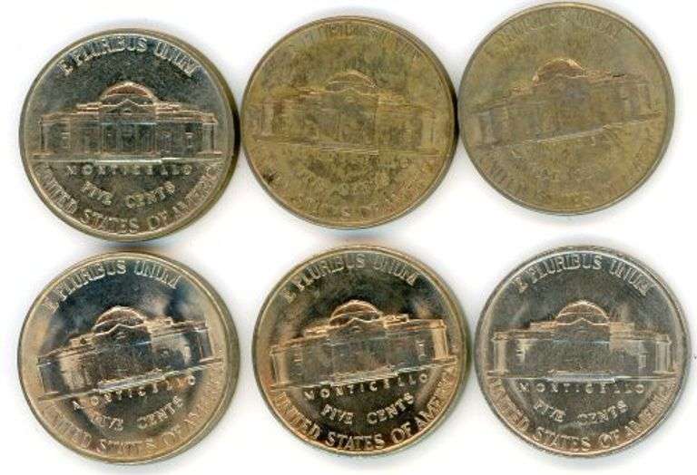 6 Different BU Jefferson Nickels