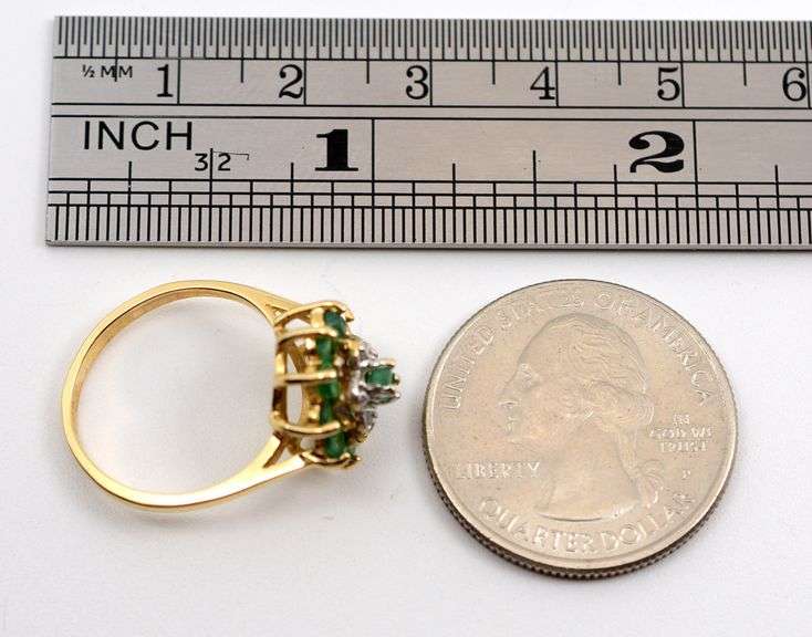 Classic Emerald Cluster in 14K YG